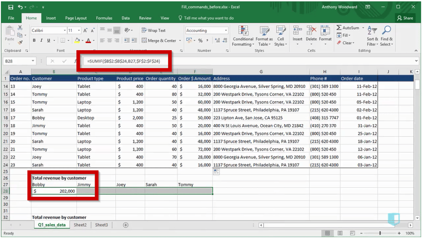 Using fill down in Excel Using fill down in Excel