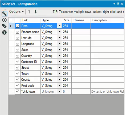 Alteryx Select CSV